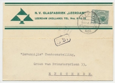 Firma briefkaart Leedam 1930 - Glasfabriek