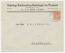 Firma envelop Woudsend 1935 - Brandwaarborg Maatschappij