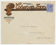 Firma envelop Amsterdam 1929 -  Papier / Boek / Schrijfwaren
