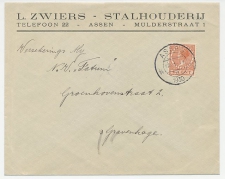 Firma envelop Assen 1930 - Stalhouderij 