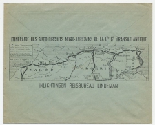 Firma envelop Arnhem 1925 - Reisbureau / Kaart Noord Afrika