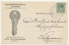 Firma briefkaart Coevorden 1930 - Lips / Sleutel