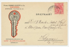 Firma briefkaart Coevorden 1920 - Lips / Sleutel