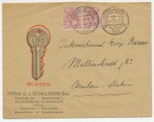 Firma envelop Dordrecht 1923 - Lips / Sleutel