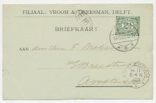 Firma briefkaart Delft 1908 - V&D / Vroom en Dreesman