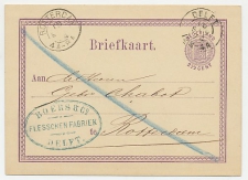 Briefkaart Delft 1874 - Flessenfabriek