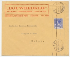 Firma envelop Den Haag 1927 - Bouwbedrijf