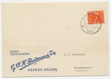 Firma briefkaart Heerde 1956 - Rozen / Planten