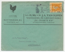 Firma envelop Rotterdam 1946 - Wijnhandel / Likeur / Zwarte Kip