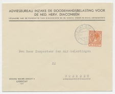 Firma envelop Utrecht 1937 - N.H. Diaconie / Doodehandsbelasting