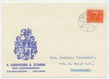 Firma briefkaart Voorschoten 1956 - Plantenkwekerij