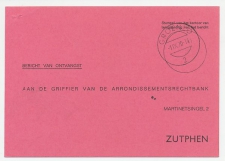 Dienst PTT Groenlo - Zutphen 1970 Bericht van Ontvangst