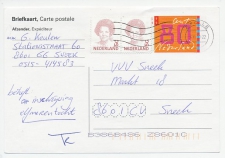 Briefkaart Sneek 2000 - Bijfrankering betaling schaatstocht