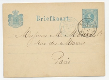 Briefkaart Amsterdam - Frankrijk 1879 - Grensstempel