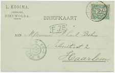 Firma briefkaart Nieuwolda 1906 - Grossier