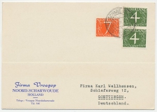 Firma briefkaart Noord Scharwoude 1953 - Firma Vroegop