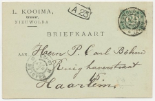 Firma briefkaart Nieuwolda 1906 - Grossier