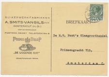 Firma briefkaart Oosterhout 1937 - Suikerwerken / Drop / Kat