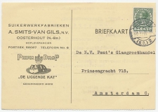 Firma briefkaart Oosterhout 1936 - Suikerwerken / Drop / Kat