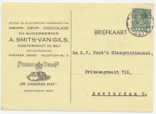 Firma briefkaart Oosterhout 1935 - Suikerwerken / Drop / Kat