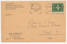 Firma briefkaart Amsterdam 1951 - Erasmus - Boekhandel