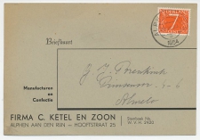 Firma briefkaart Alphen a/d Rijn 1954 - Confectie