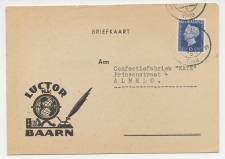 Firma briefkaart Baarn 1949 - Globe - Boek - Inktpen