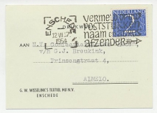 Firma briefkaart Enschede 1954 - Textiel