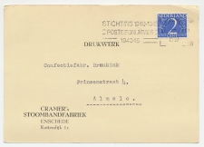 Firma briefkaart Enschede 1949 - Stoombandfabriek