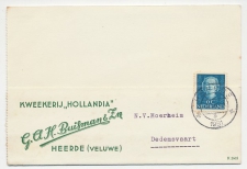 Firma briefkaart Heerde 1951 - Kwekerij