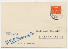 Firma briefkaart Heerde 1955 - Rozen