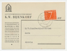 Firma briefkaart IJmuiden 1955 - Bijenkorf / Levensmiddelen