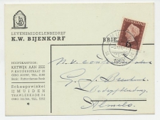 Firma briefkaart IJmuiden 1950 - Bijenkorf / Levensmiddelen