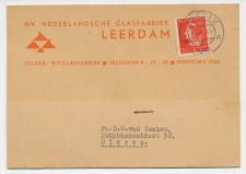 Firma briefkaart Leerdam 1948 - Glasfabriek