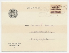 Firma briefkaart Schiedam 1964 - Wenneker / Alcohol