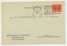 Firma briefkaart Scheveningen 1954 - IJmuiden Stores