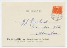 Firma briefkaart Westzaan 1954 - Manufacturen / Confectie