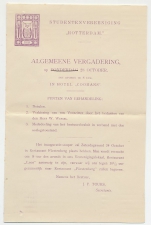 Drukwerk ( zie inhoud ) Rotterdam 1914 Studentenvereniging / Uil