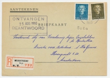 Em. En Face Briefkaart Aangetekend Maastricht - Amsterdam 1950