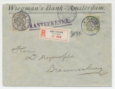 Em. Bontkraag Aangetekend Amsterdam - Duitsland 1909