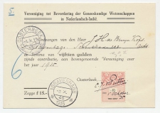 Kwitantie Oosterbeek - Den Haag 1935 - Afwijkende stempels