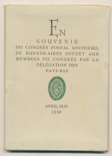 Briefkaarten G. 254  Complete set in omslag XIe UPU congres 1939