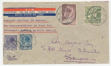 Willemstad Curacao - Amsterdam - Semarang Ned. Indie 1937