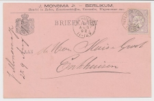 Firma briefkaart Berlikum (Friesl:) 1892 - Zaden - Kunstmest enz