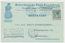 Firma briefkaart Den Haag 1933 - Pinda kaasfabriek / Suriname