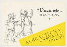 Firma briefkaart Utrecht 1955 - Boekbinderij - Vakantie