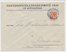 Envelop Appingedam 1934 - Tentoonstellingscomite