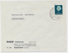 Firma envelop Nederweert 1963 ( Jaar Kopstaand ) - Rozen