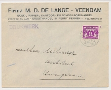 Firma envelop Veendam 1929 - Boekhandel