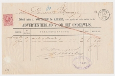 Em. 1872 Arnhem - Venraij - Debet nota / Bevelschrift
